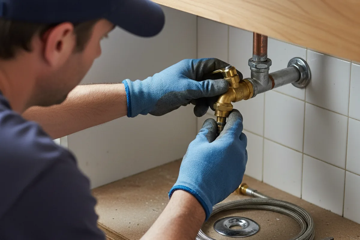 Shutoff valve and fitting work during Emergency Plumbing in Fort Branch